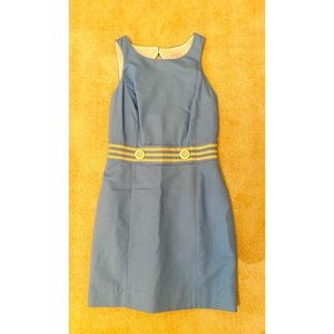 Lilly Pulitzer Kirkland Dress Light Blue/Gold